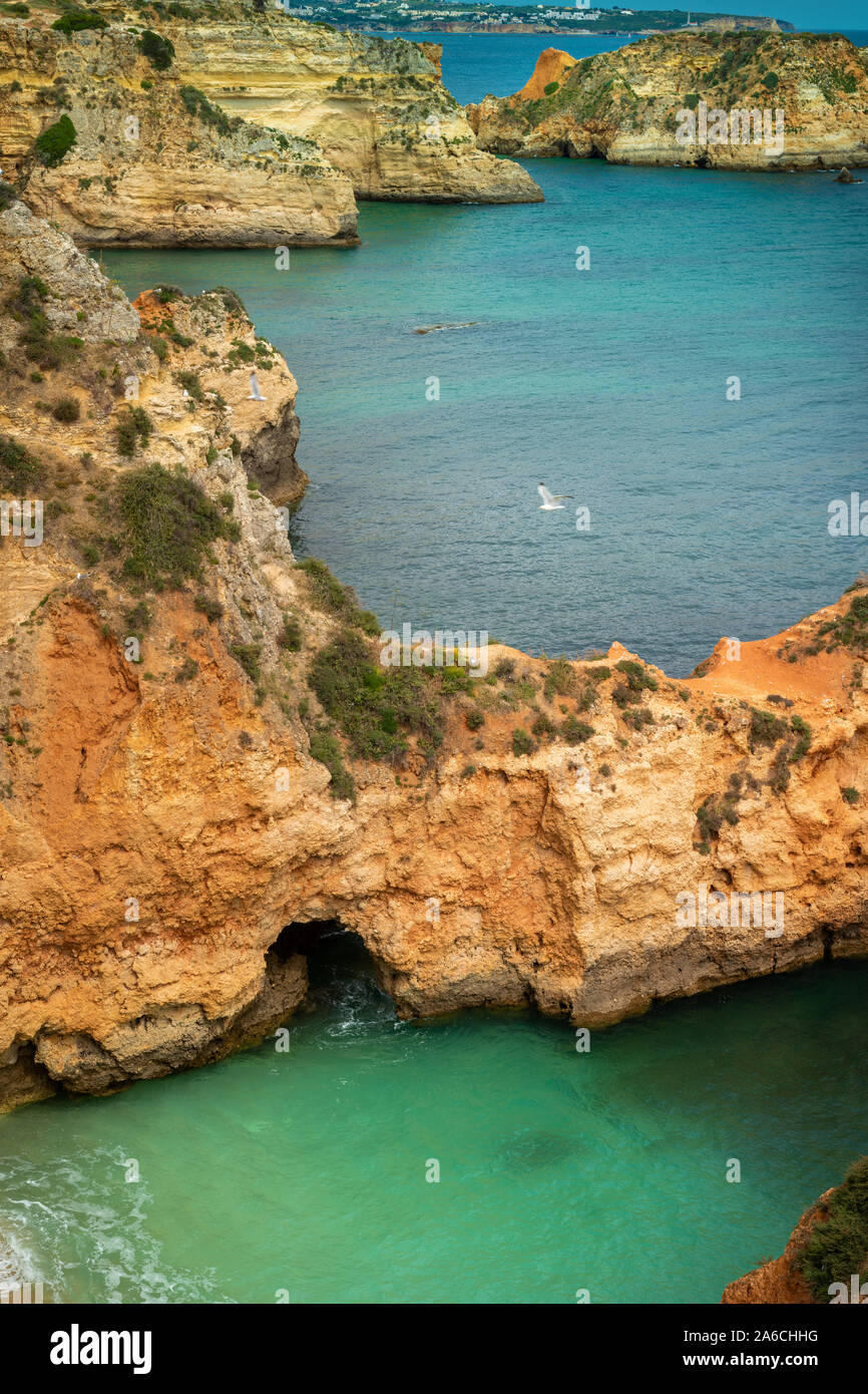 Rocky cliffs in Algarve, Portugal Stock Photo - Alamy