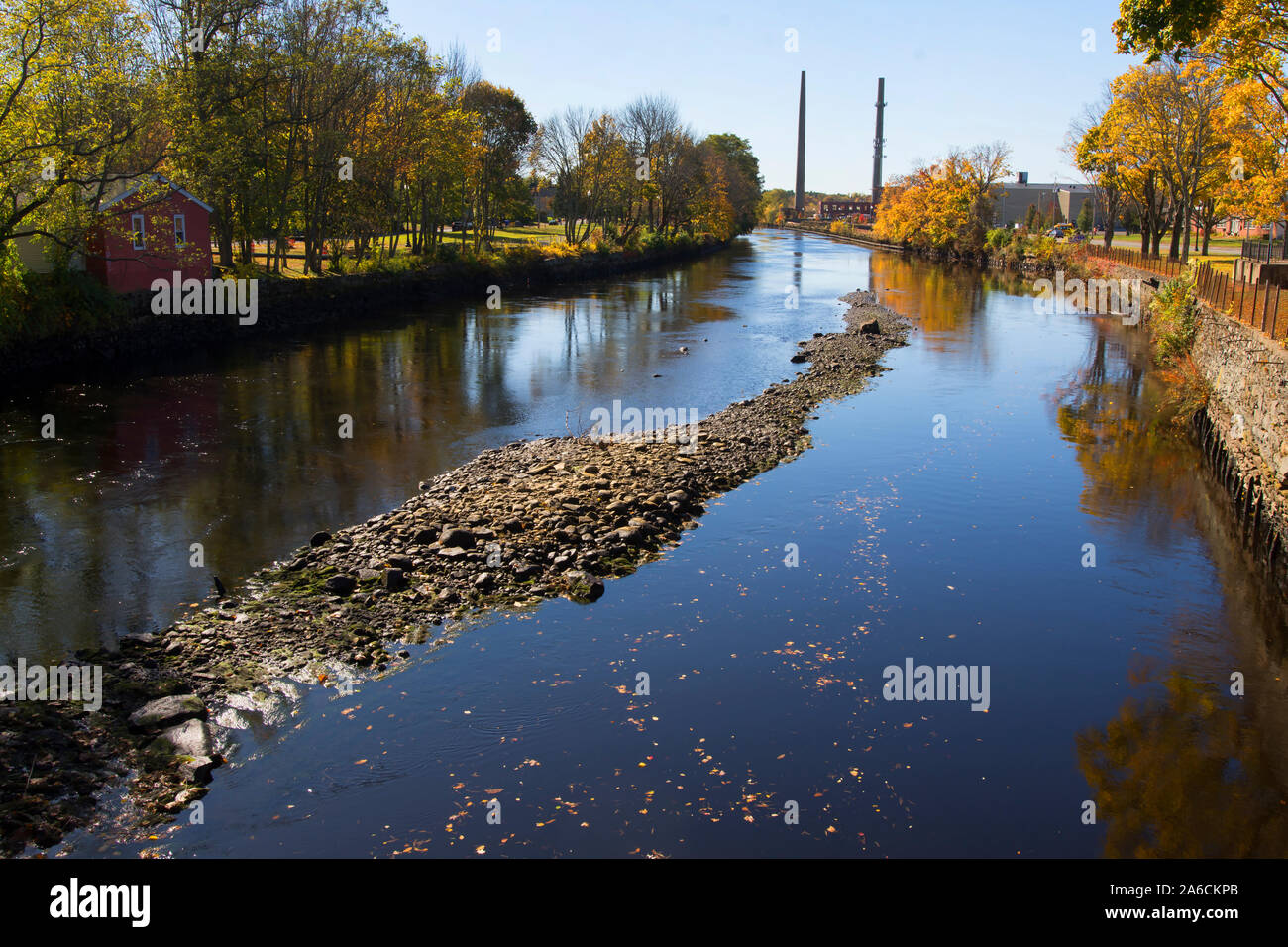 The Taunton River as it winds its way through historic Weir Village