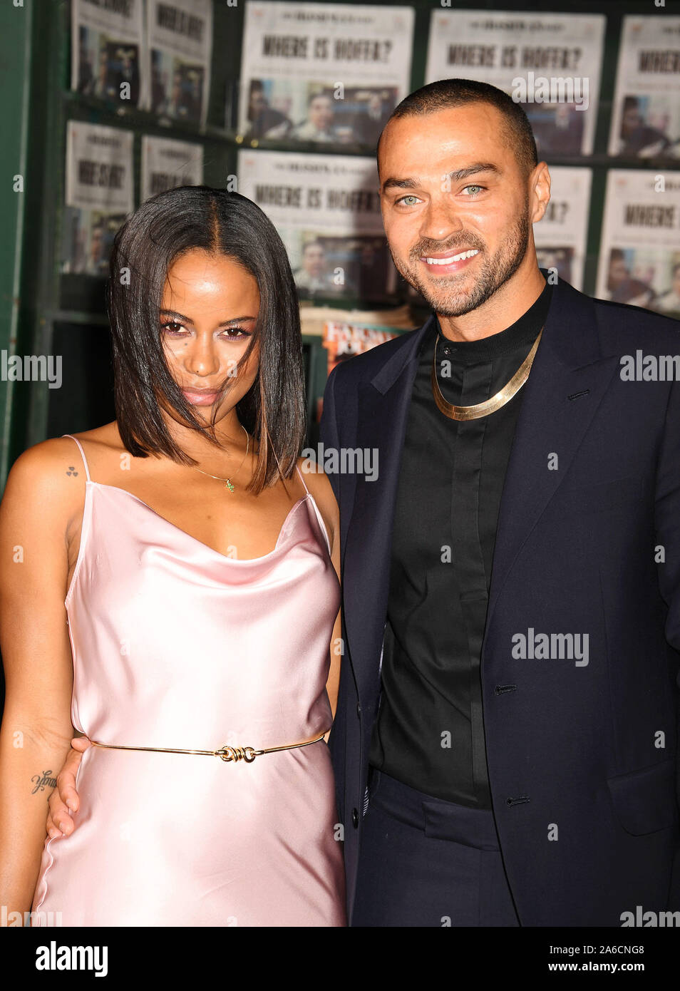 HOLLYWOOD, CA - OCTOBER 24: Jesse Williams (R) and Taylour Paige attend the premiere of Netflix's 'The Irishman' at TCL Chinese Theatre on October 24, 2019 in Hollywood, California. Stock Photo