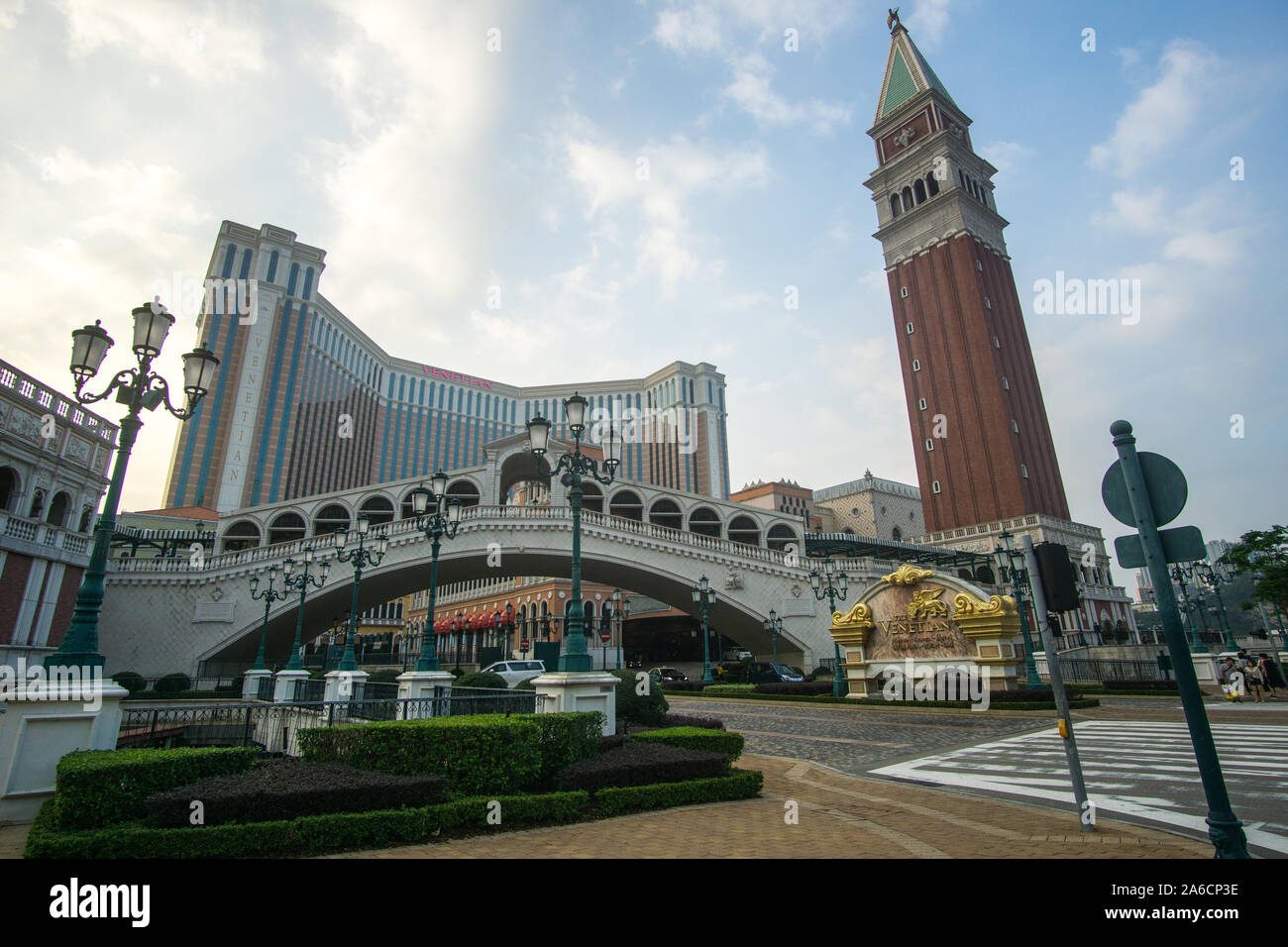 Walking around and visiting the huge Venetian Hotel and casino in Macau.during the day Stock Photo