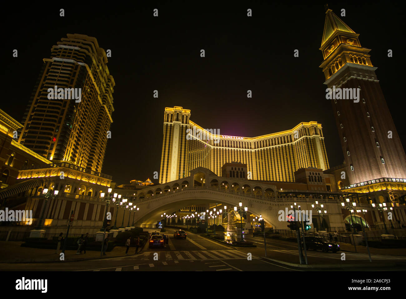 Walking around and visiting the huge Venetian Hotel in Macau, This amazing place is a massive hotel with a huge casino and a shopping mall inside, Stock Photo