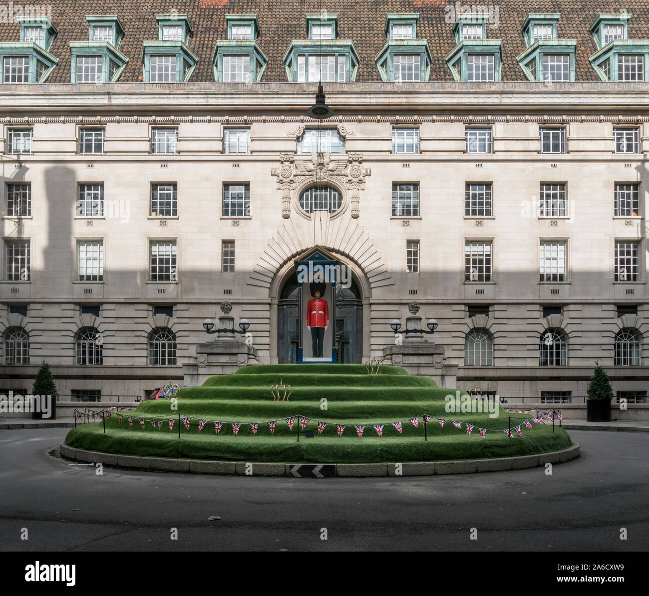Courtyard of the County Hall, former headquarters of the Greater London ...