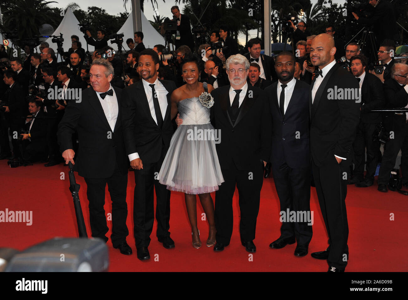 CANNES, FRANCE. May 25, 2012: Anthony Hemingway, David Oyelowo, George Lucas, Mellody Hobson & Cuba Gooding Jr. at the gala screening of 'Cosmopolis' in competition at the 65th Festival de Cannes. © 2012 Paul Smith / Featureflash Stock Photo