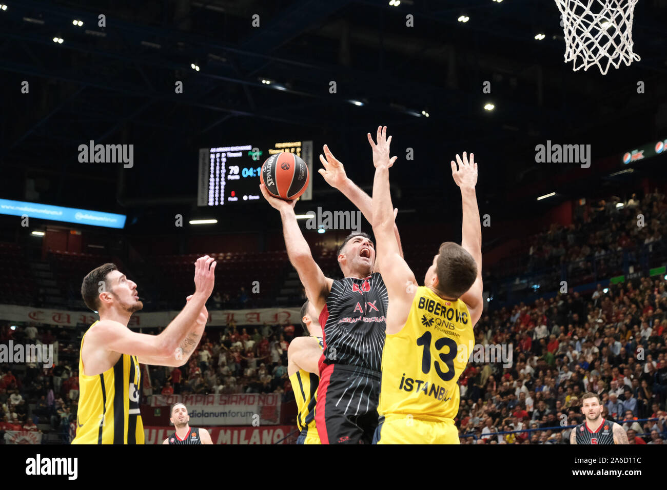 In the photo Luis Scola (Simone Lucarelli/Fotogramma, Milan - 2019-10-25) p.s. la foto e' utilizzabile nel rispetto del contesto in cui e' stata scattata, e senza intento diffamatorio del decoro delle persone rappresentate Stock Photo