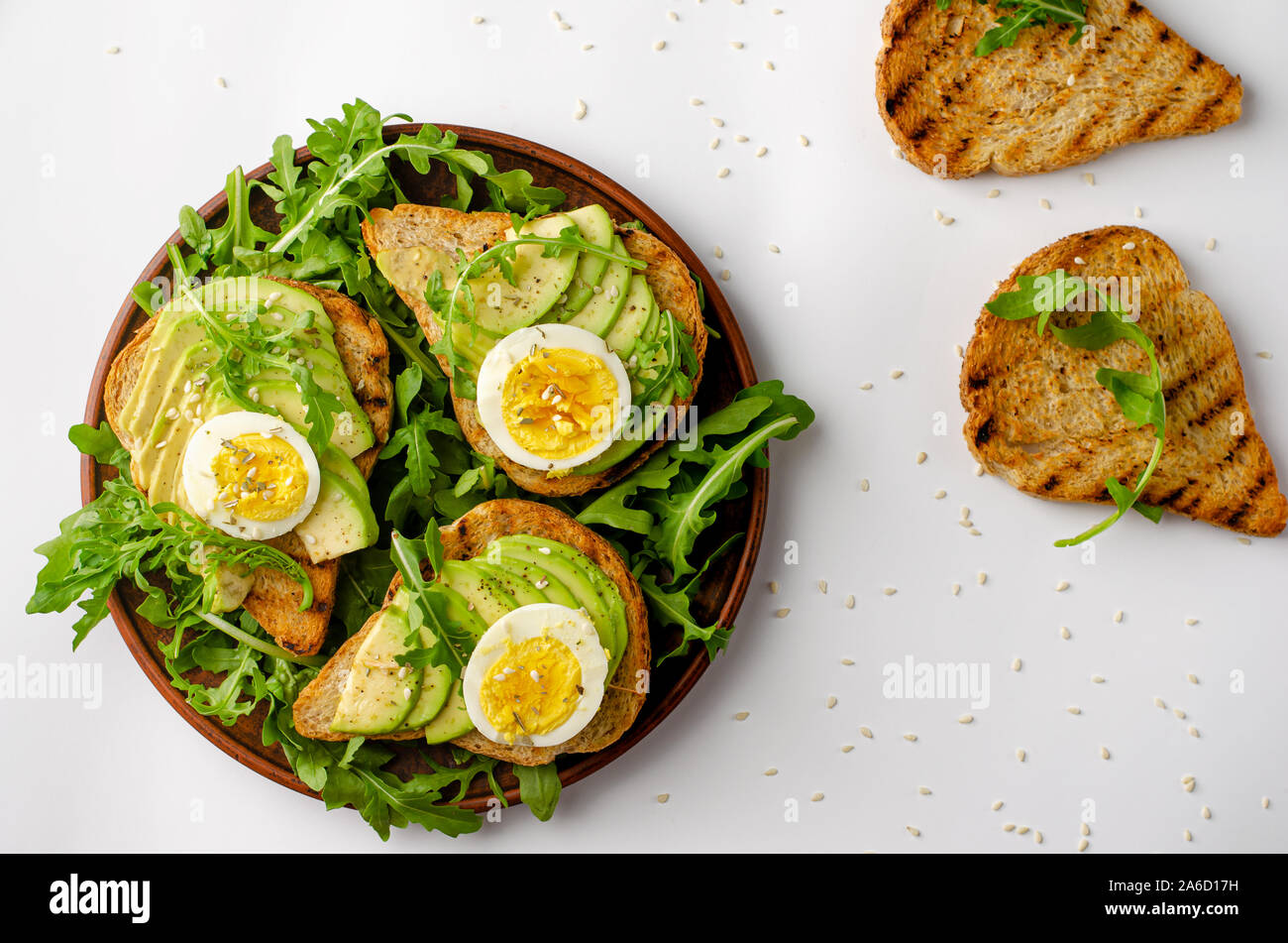 Proper nutrition avocado toasts hi-res stock photography and images - Alamy
