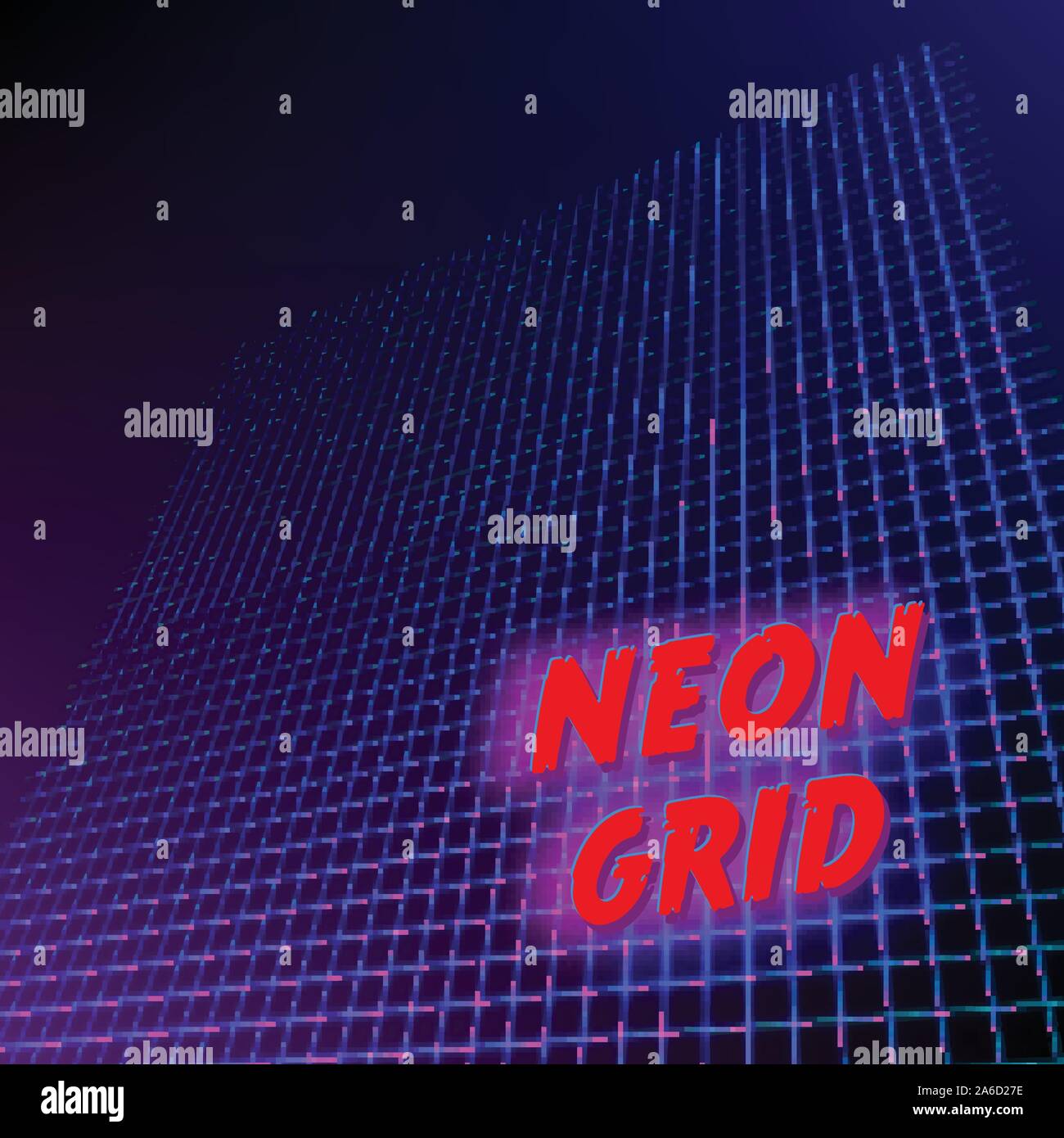 Bright neon grid lines glowing background with 80s style Stock Vector ...