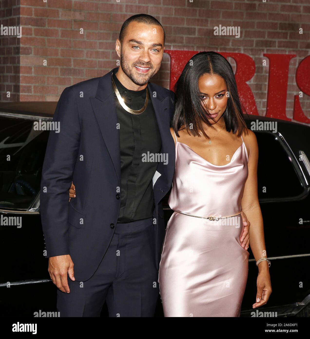 Los Angeles, CA - October 24, 2019: Jesse Williams and Taylour Paige arrive for the Premiere Of Netflix's 'The Irishman' held at TCL Chinese Theatre Stock Photo