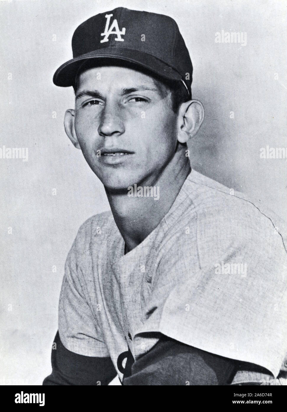 Vintage black and white photo of Hall of Fame baseball pitcher Don