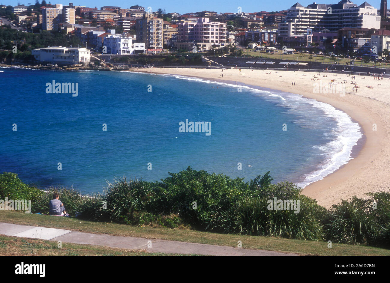VIEW OVER COOGEE BEACH, SYDNEY, NEW SOUTH WALES AUSTRALIA Stock Photo