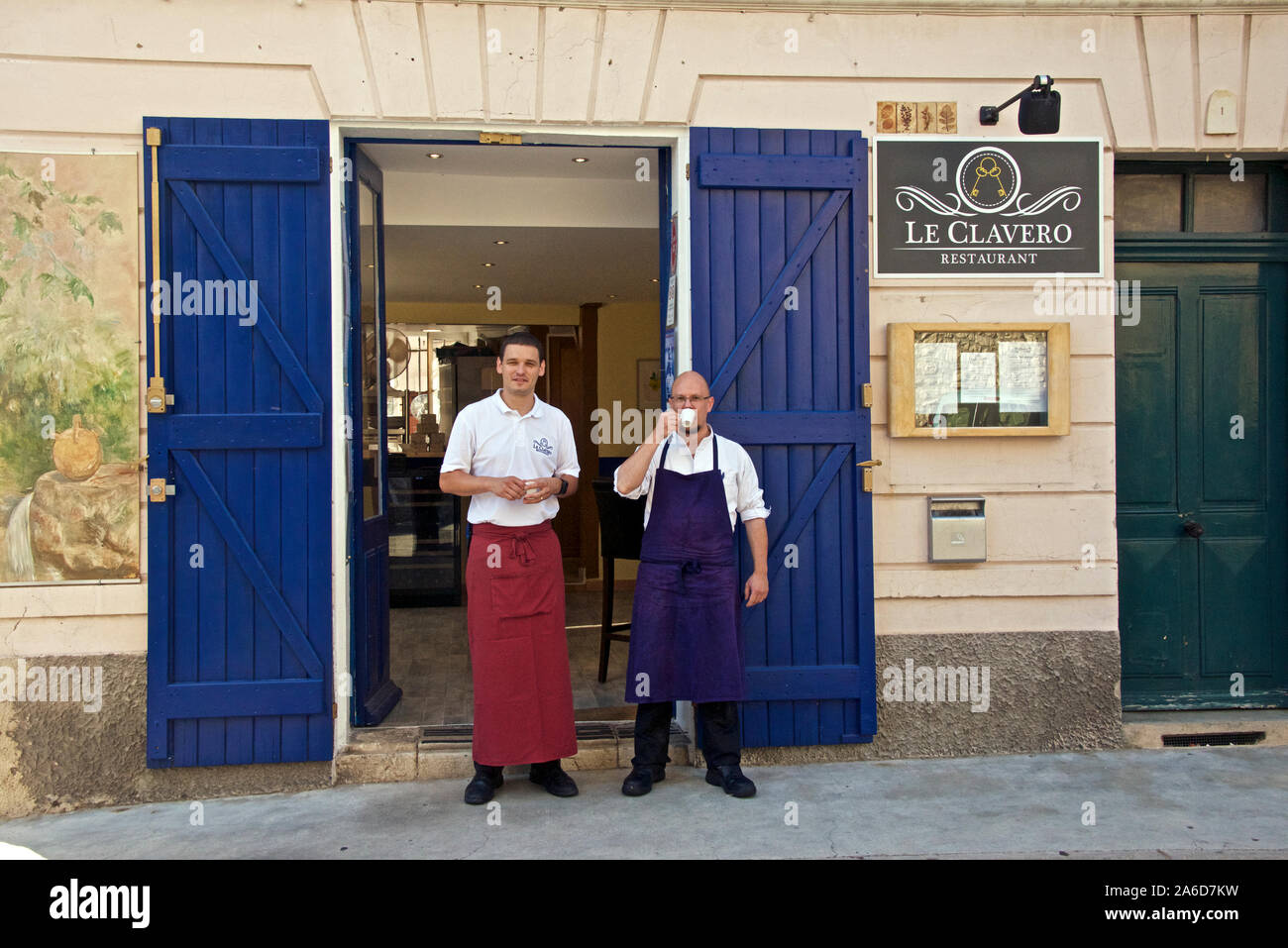Chef and waiter Le Clavero Restaurant Clavier Var Provence France Stock  Photo - Alamy
