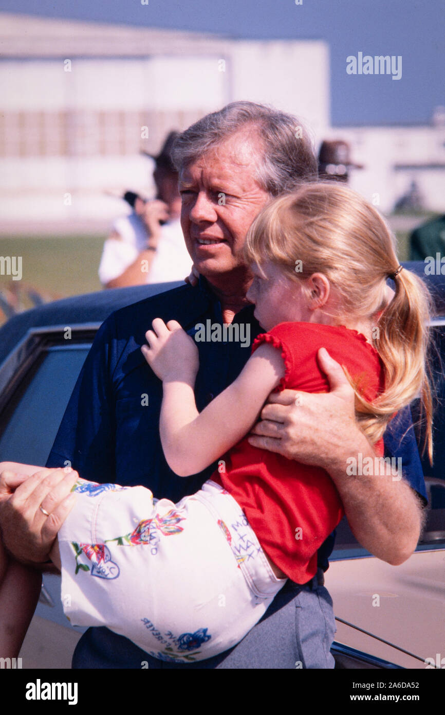 Jimmy Carter holds daughter, Amy Stock Photo Alamy