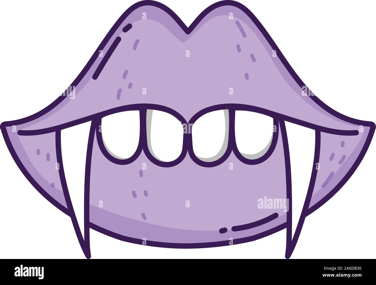 happy halloween celebration mouth teeth dracula vector illustration ...