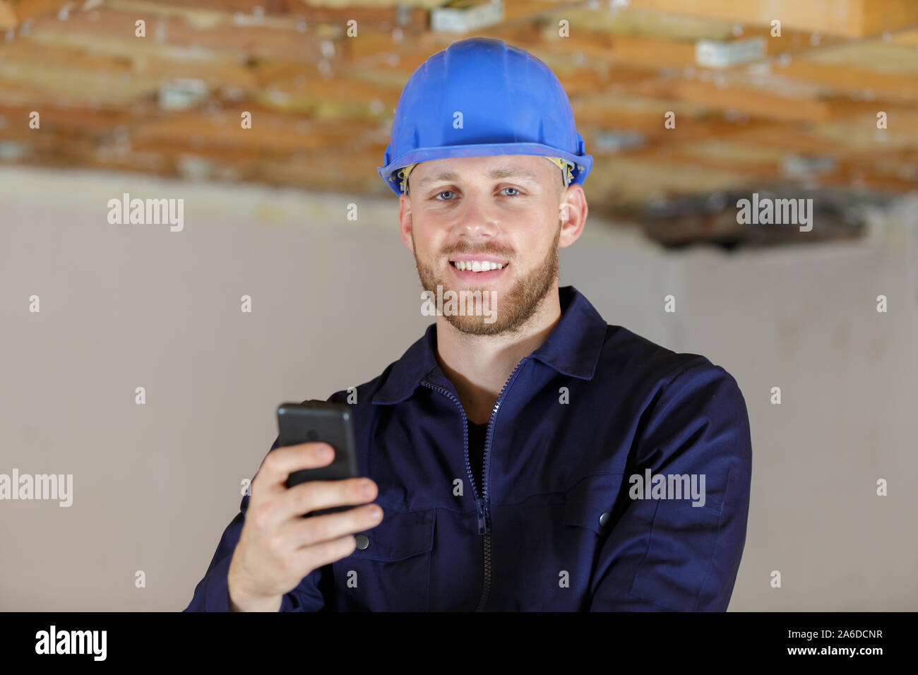 Man builder records something hi-res stock photography and images - Alamy