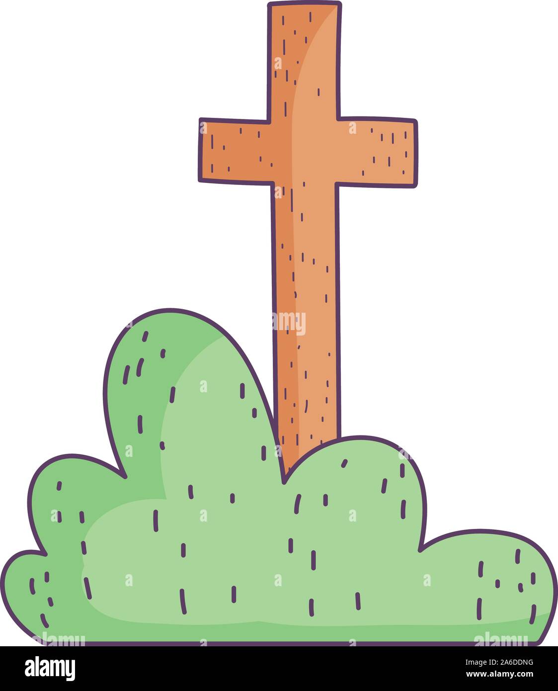 sacred cross and bush on white background vector illustration Stock ...