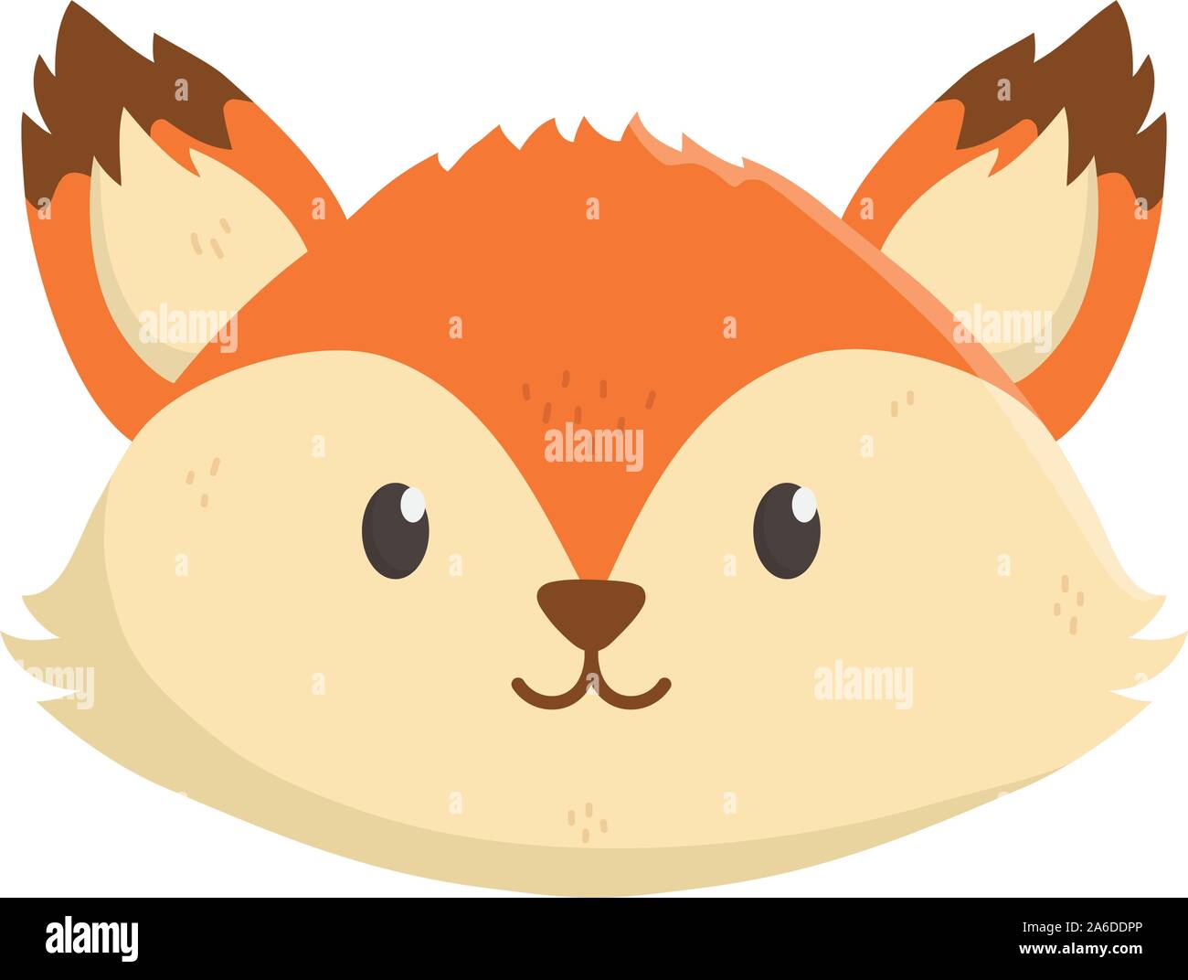 cute fox head on white background vector illustration Stock Vector ...