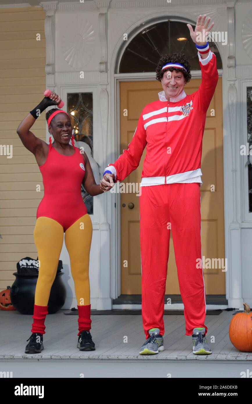 Kids who visited the Gracie Mansion Halloween Party pose i…