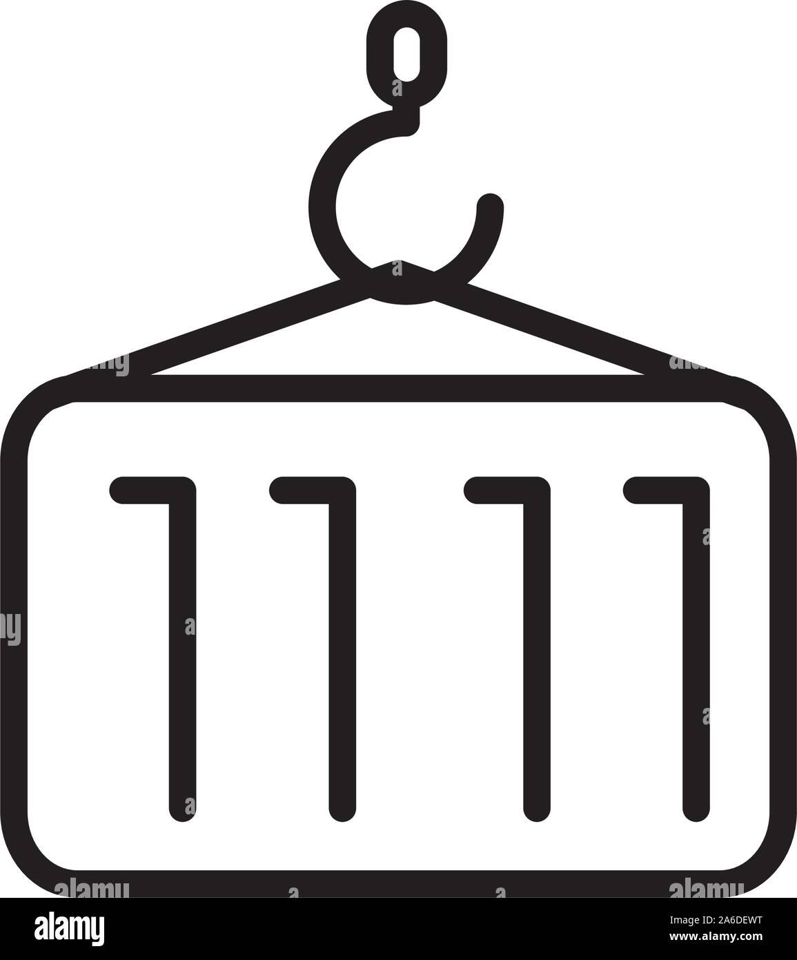 container in hook delivery icon vector illustration thick line Stock