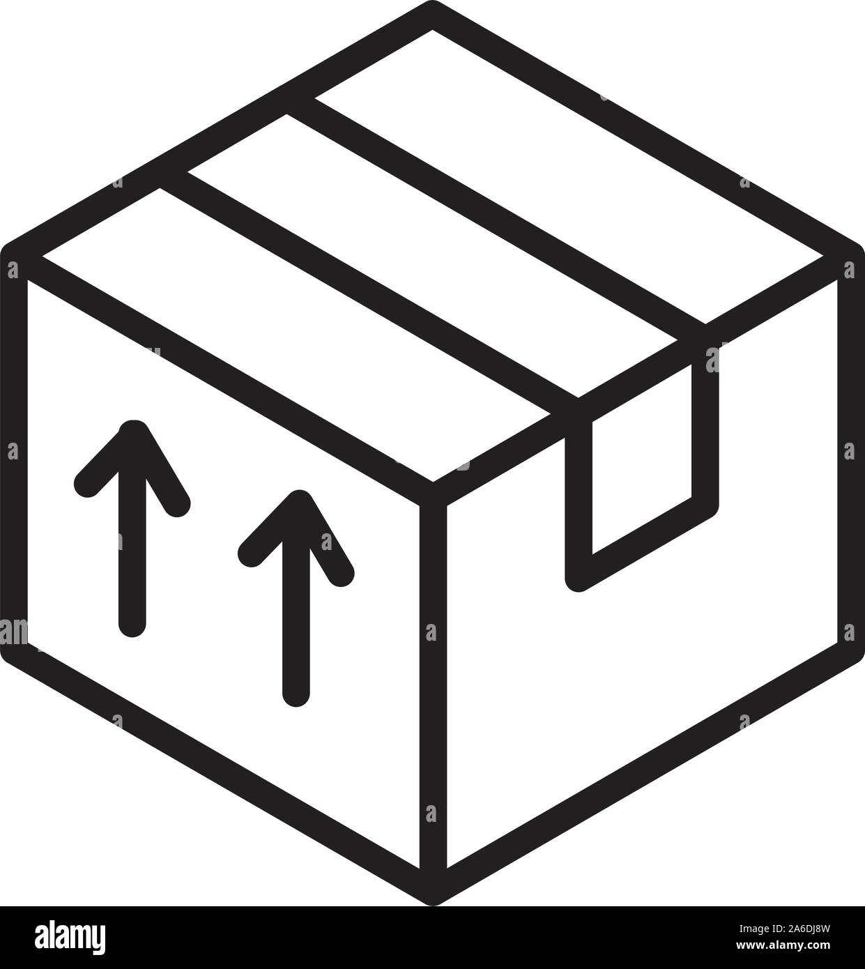 cardboard box delivery icon vector illustration thick line Stock Vector ...