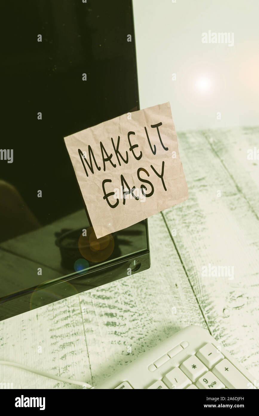 Conceptual hand writing showing Make It Easy. Concept meaning