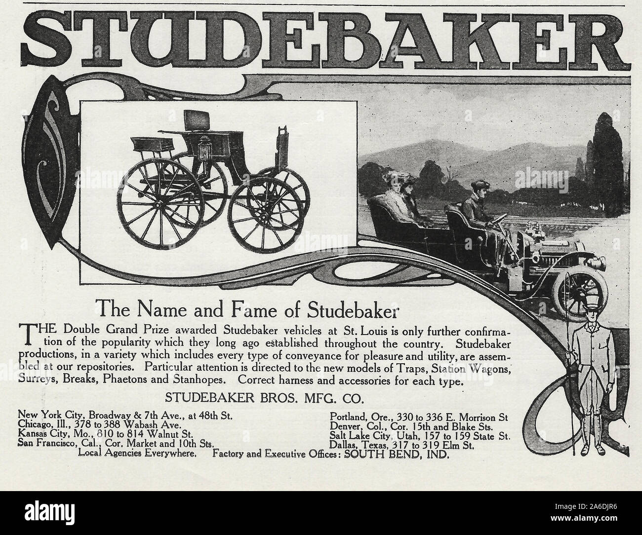Studebaker advertisement in a magazine, 1905 Stock Photo