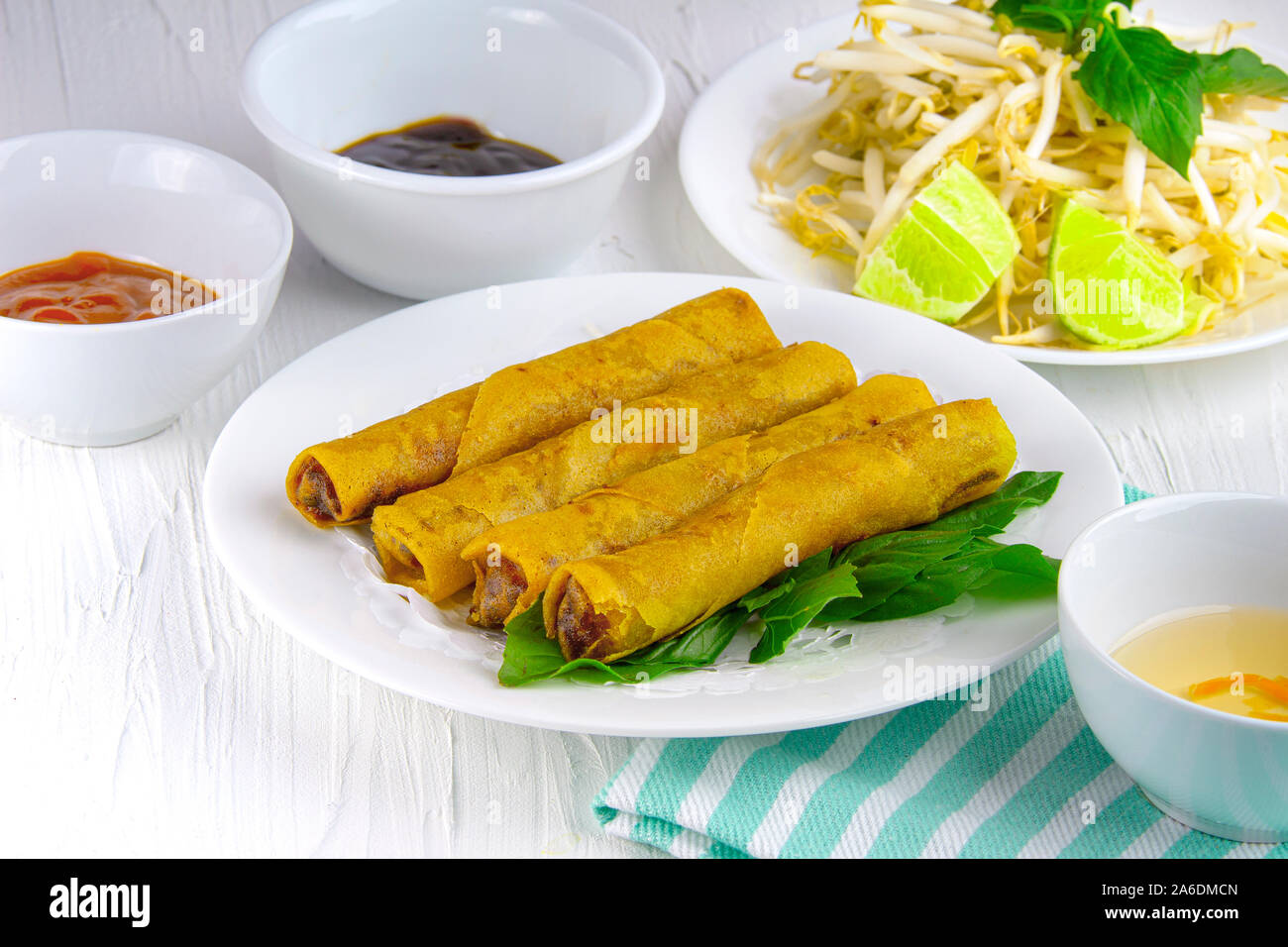 Fresh Vietnamese Fried Spring Rolls Stock Photo Alamy