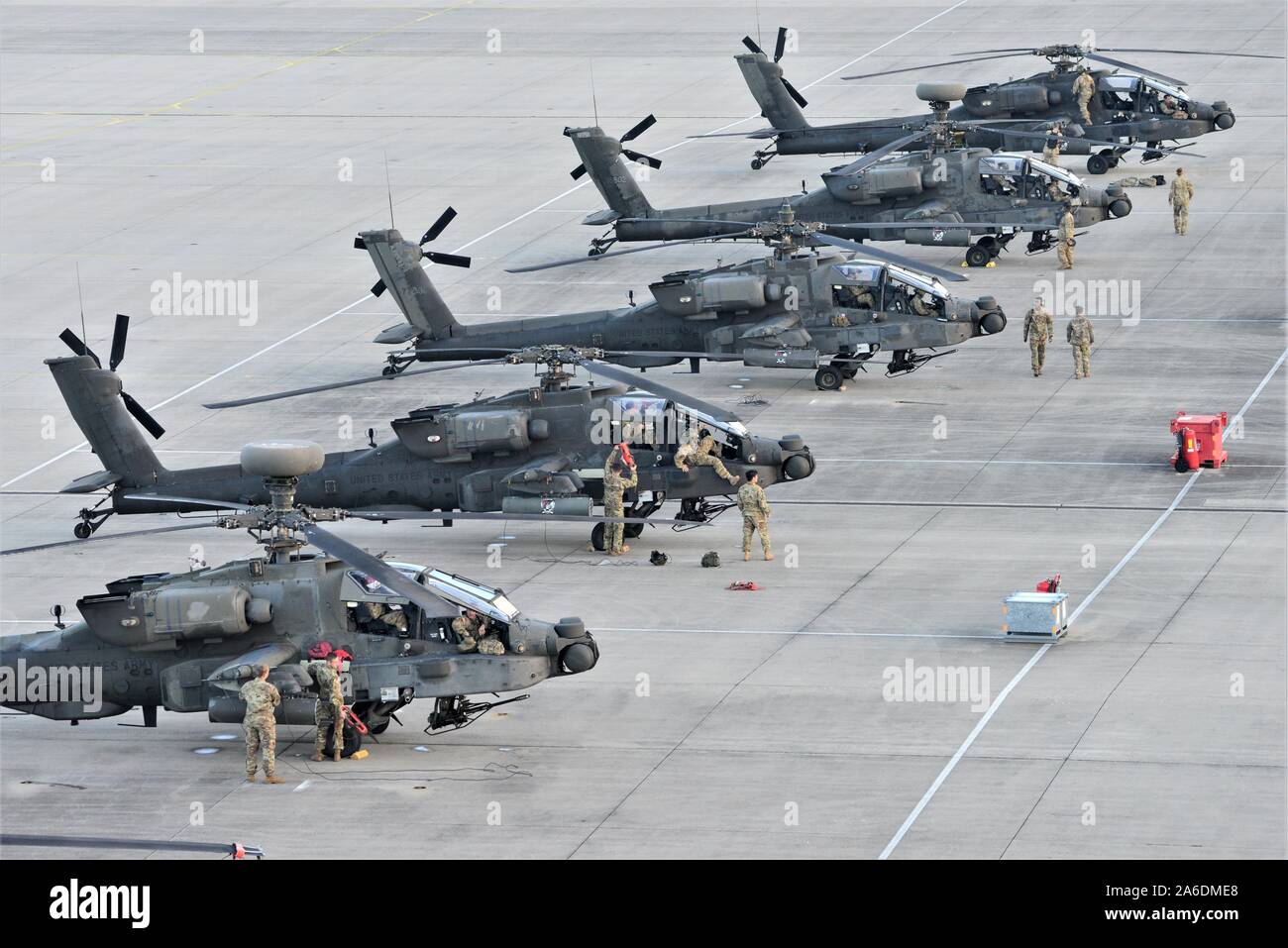 Apache helicopters from the 3rd Combat Aviation Brigade out of Hunter