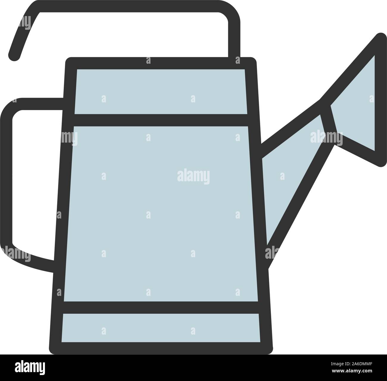 Vector watering can flat color line icon. Stock Vector