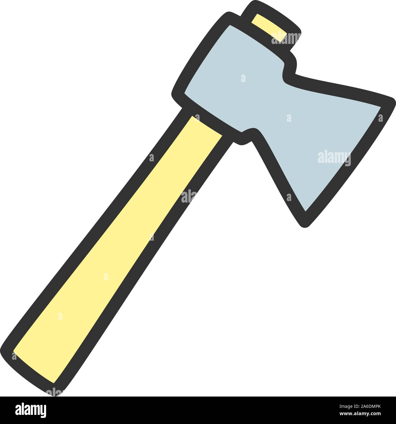 Axe flat color line icon. Isolated on white background Stock Vector