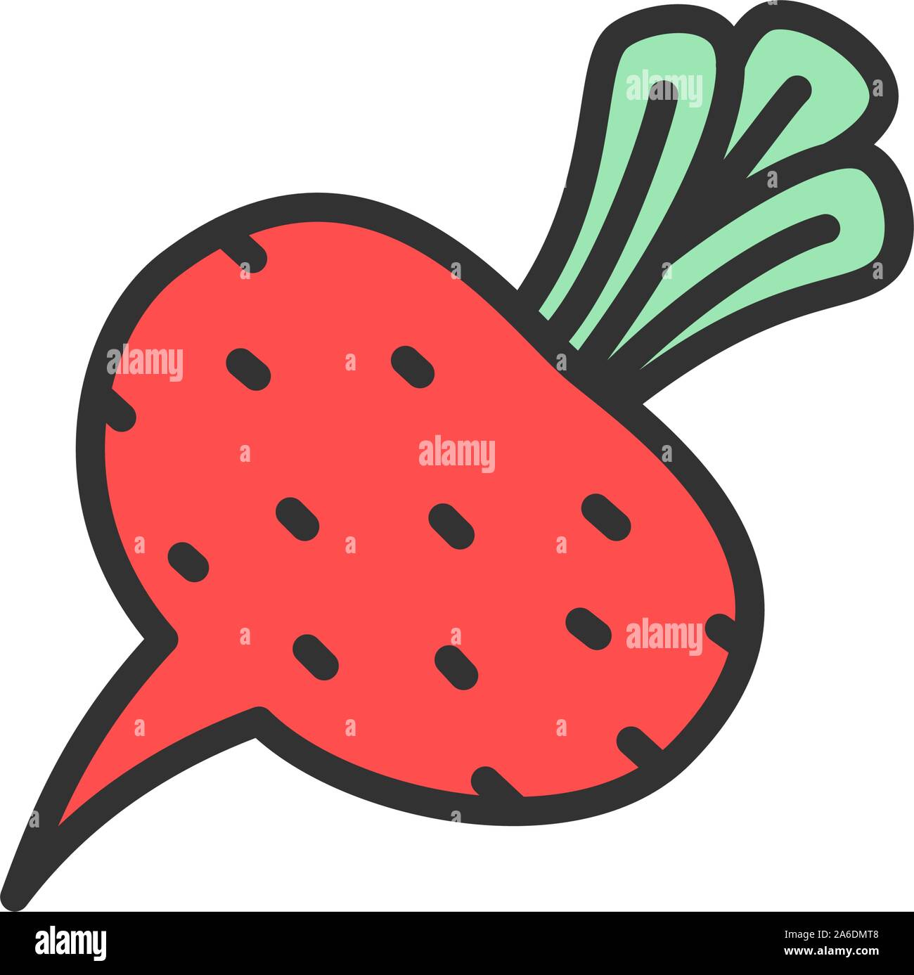 Beet, beetroot, vegetable flat color line icon. Stock Vector