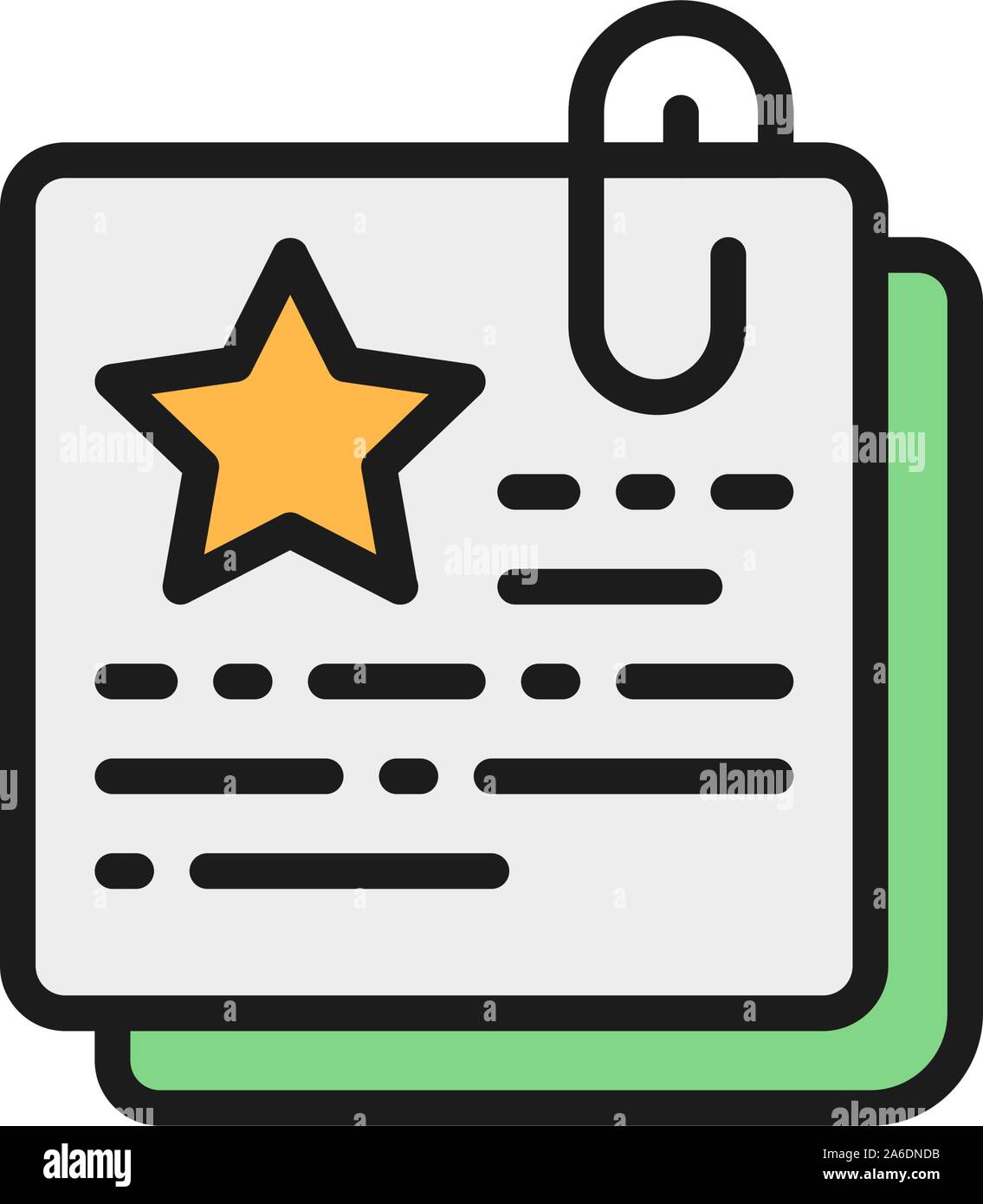 Vector documents, business plan, distinction, certificate flat color icon. Stock Vector