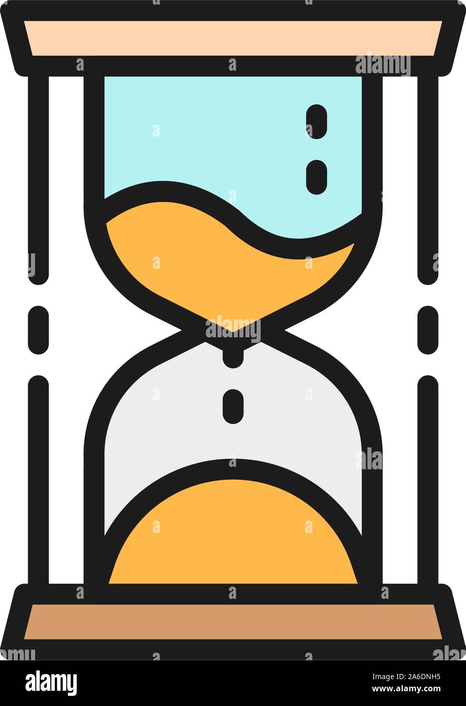 Vector hourglass, time management flat color icon. Stock Vector