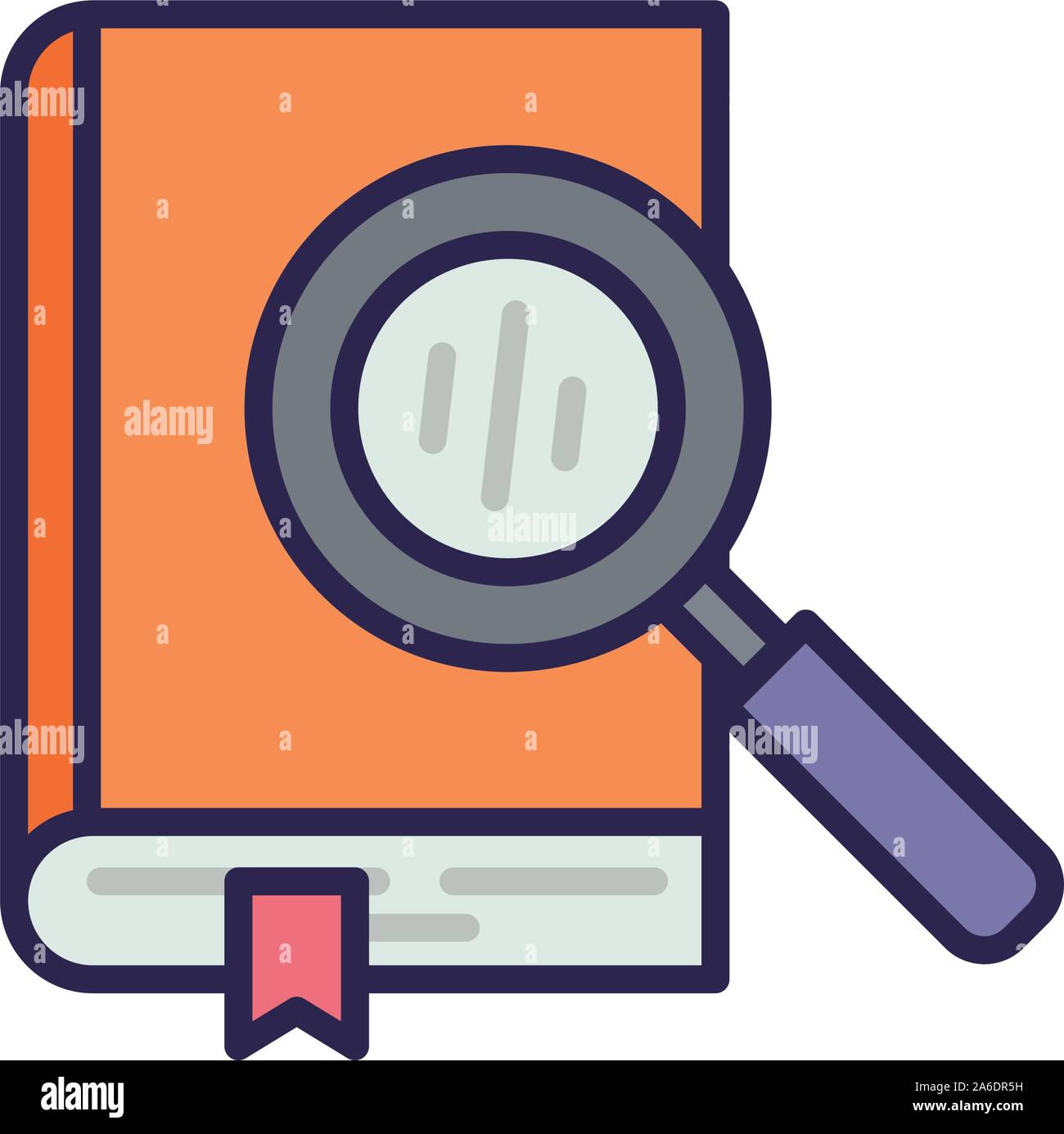 education text book with magnifying glass Stock Vector Image & Art - Alamy