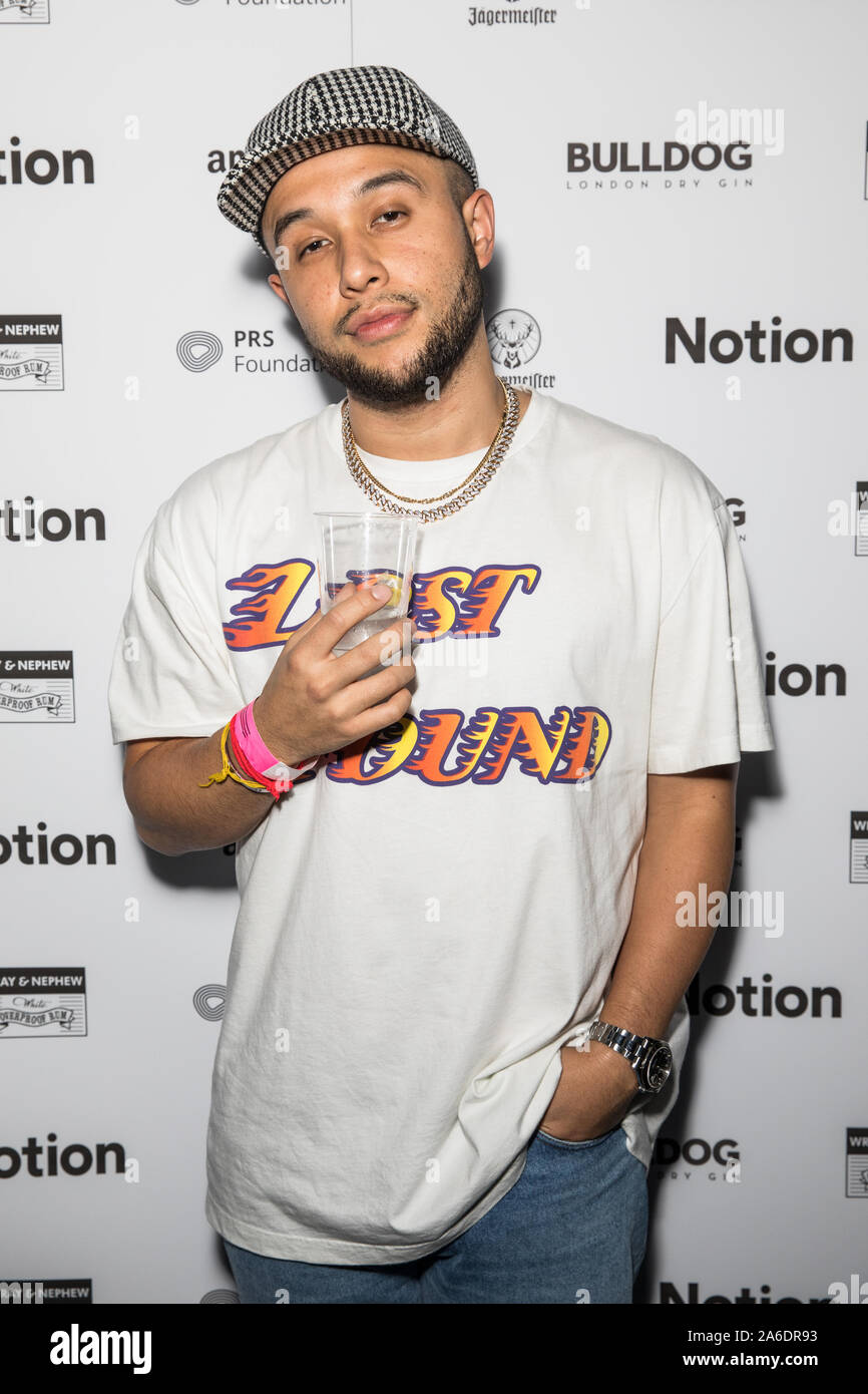 London, UK. 25th Oct, 2019. Jax Jones attends the Notion Magazine and Bulldog Gin as it celebrates 85 issues and 15 years of music at Troxy in London. Credit: SOPA Images Limited/Alamy Live News Stock Photo