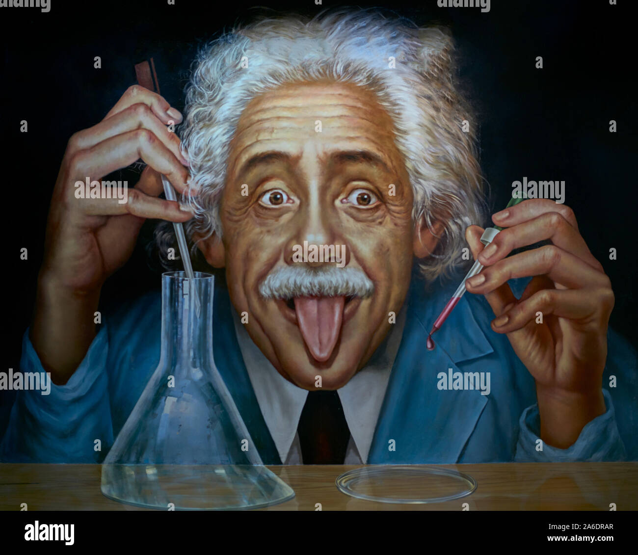 Fantasy art  painting of  Albert Einstein at Parody Art Museum Pattaya Thailand Southeast Asia Stock Photo