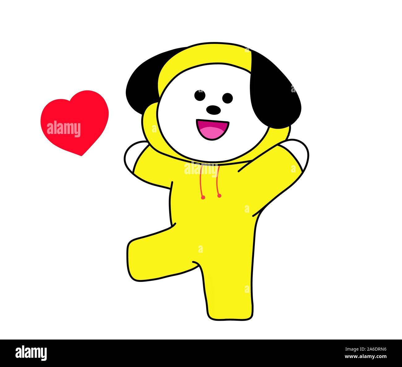 drawing of BT21 chimmy; jimin of BTS giving love Stock Photo - Alamy
