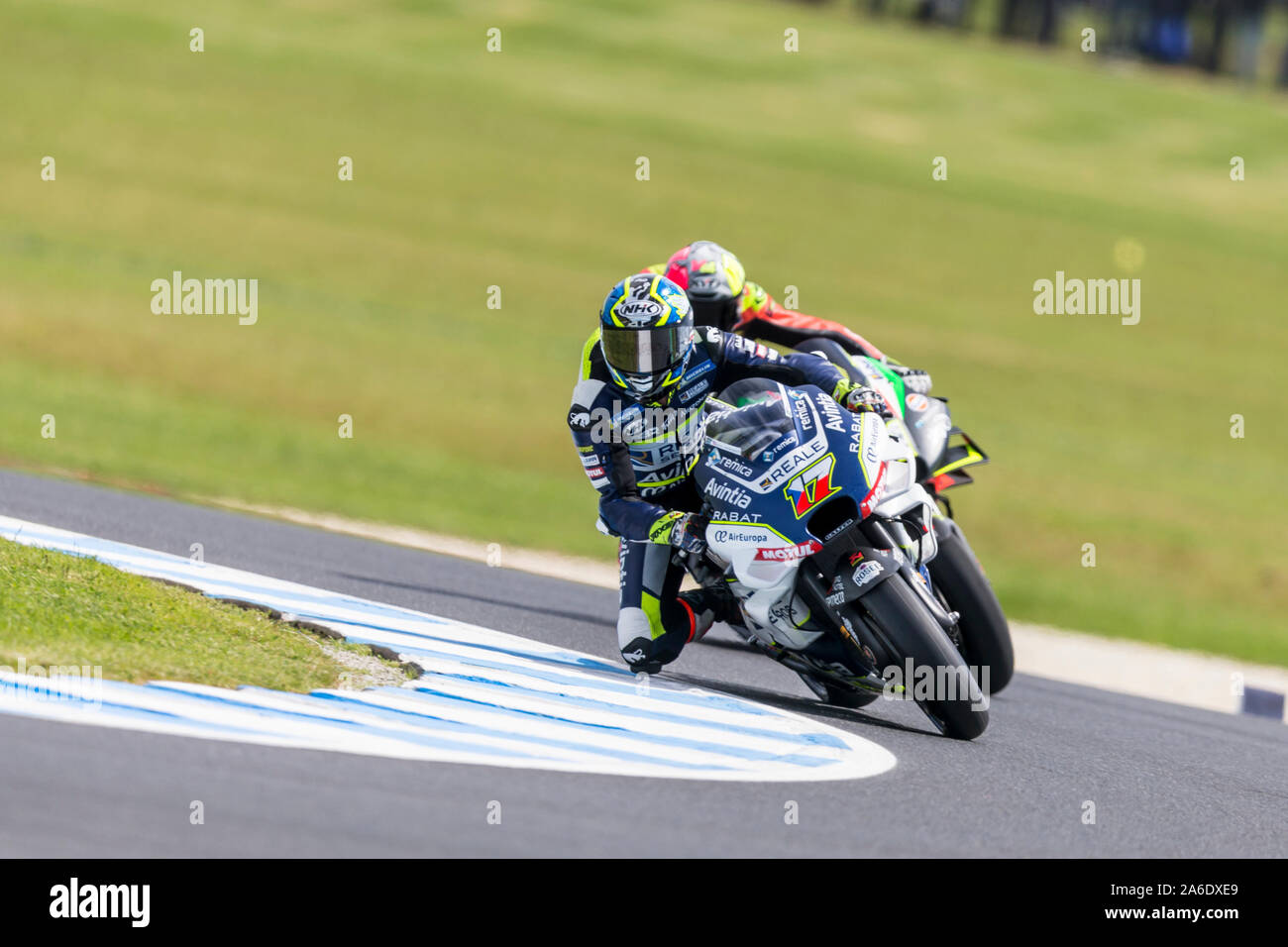 26th October 2019; Phillip Island Grand Prix Circuit, Phillip Island, Victoria, Australia; Australian Moto GP, Qualifying day; The number 17 Reale Avintia Racing rider Karel Abraham during free practice 4 - Editorial Use Stock Photo