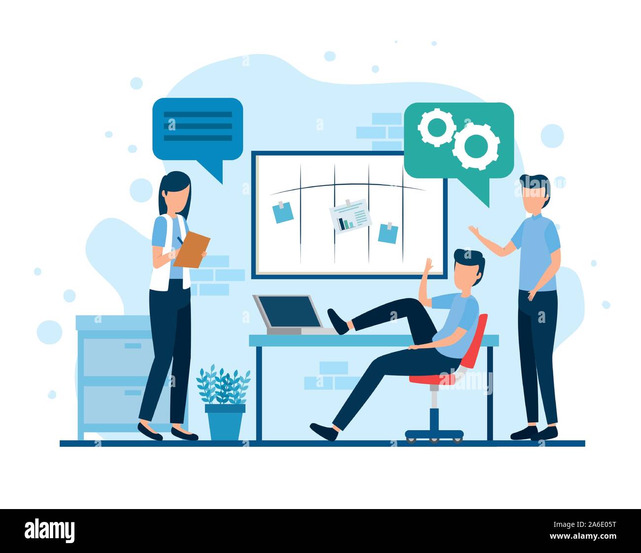teamwork workers in the workplace Stock Vector Image & Art - Alamy