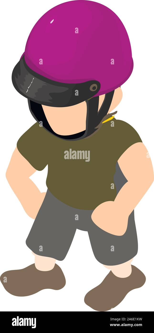 Polo player icon, isometric style Stock Vector