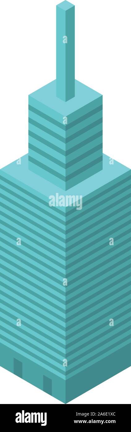 High city building icon, isometric style Stock Vector