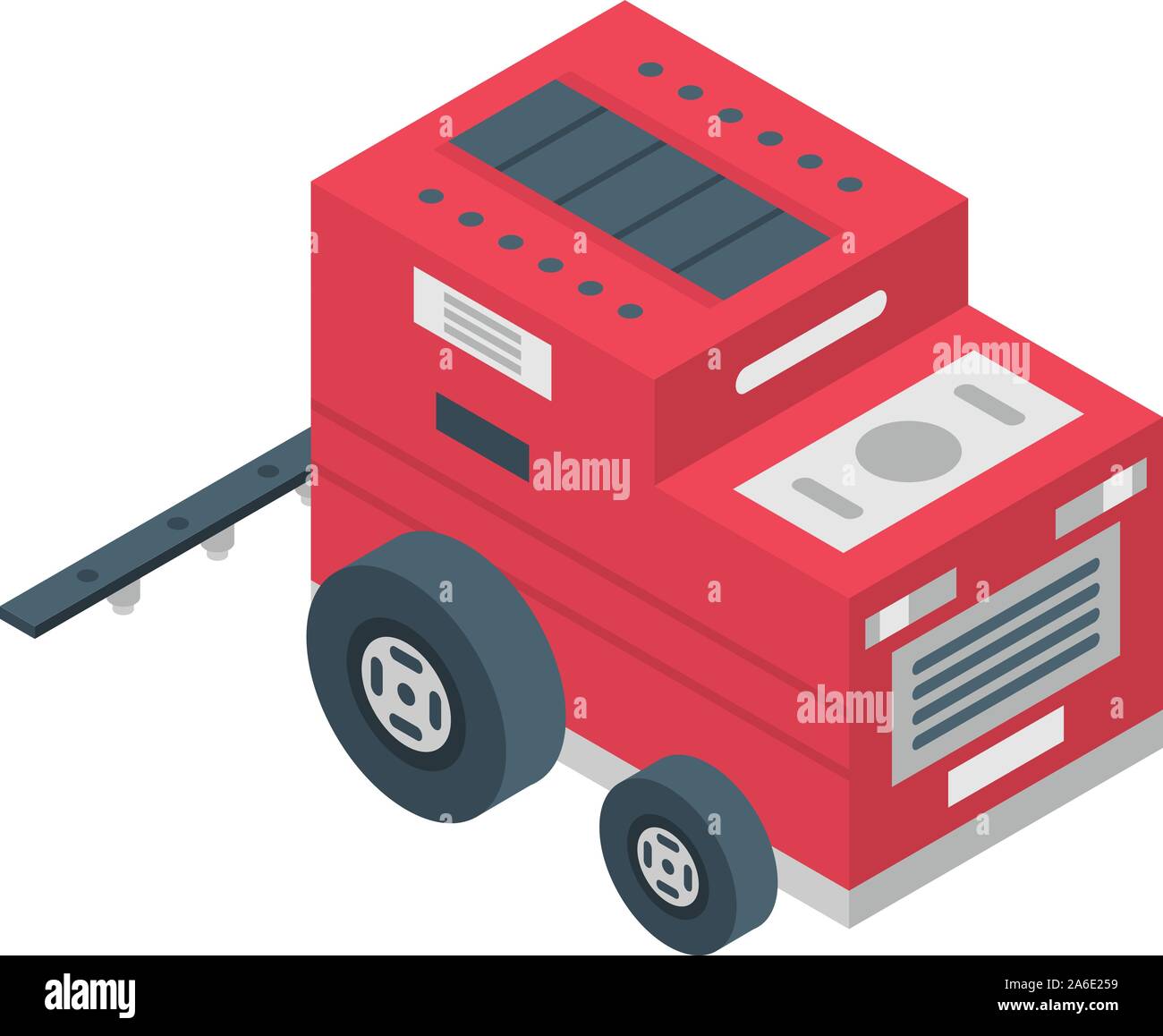 Red farm robot tractor icon, isometric style Stock Vector