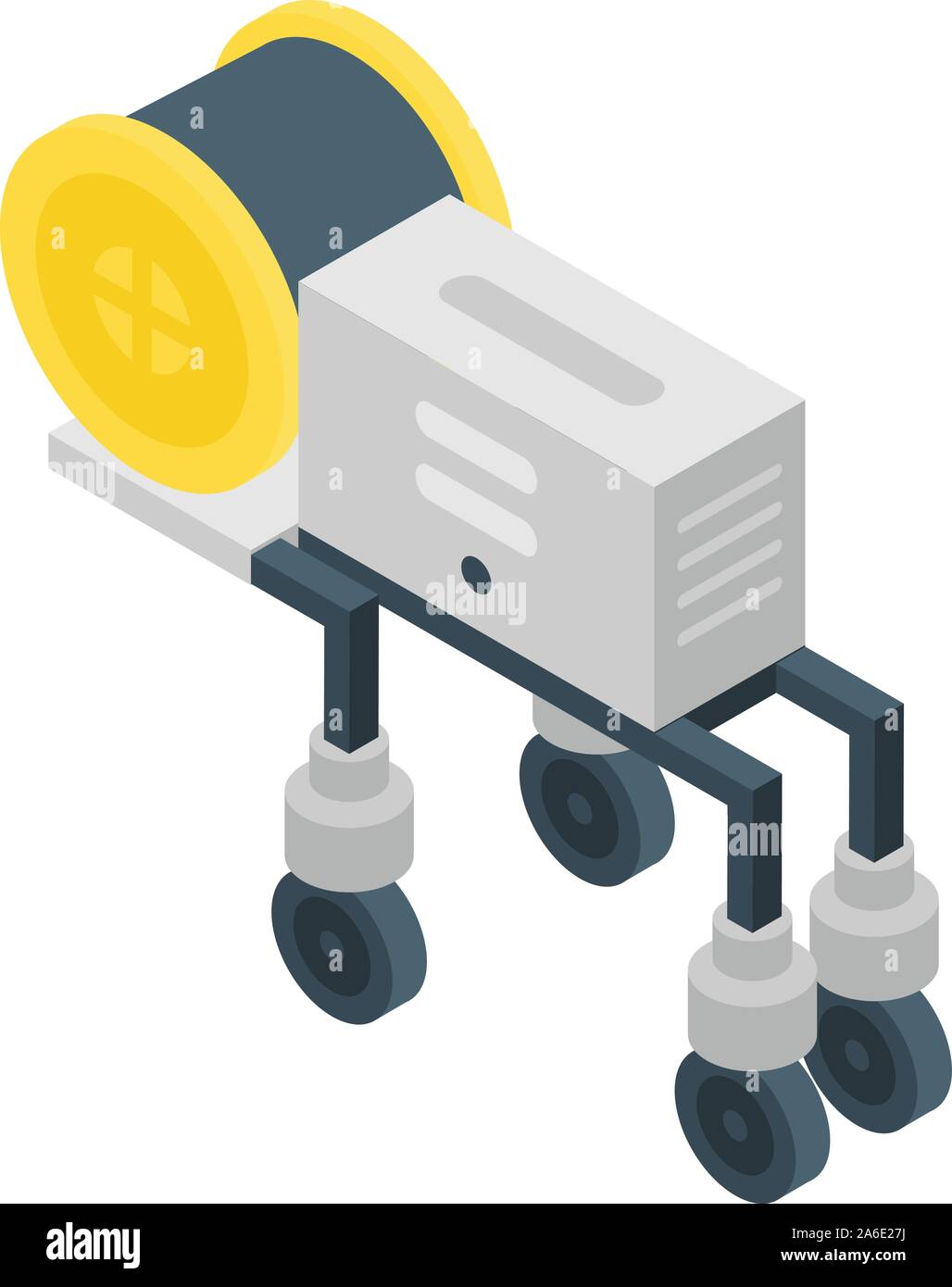 Modern agritech robot icon, isometric style Stock Vector