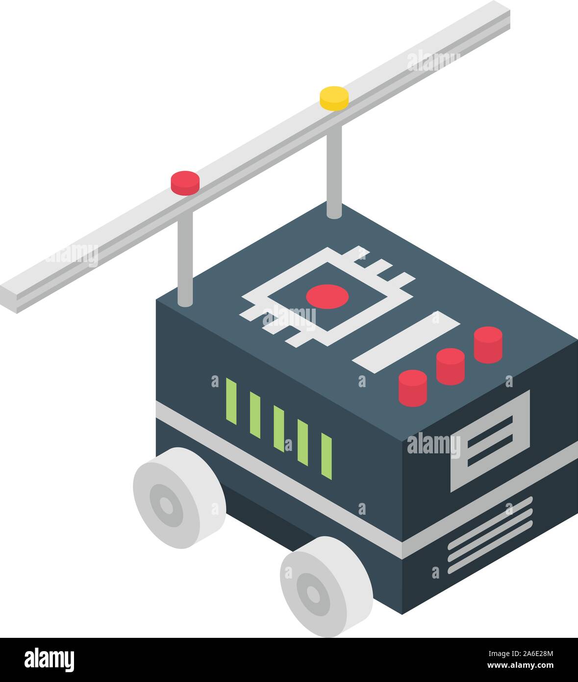 Smart farm robot icon, isometric style Stock Vector