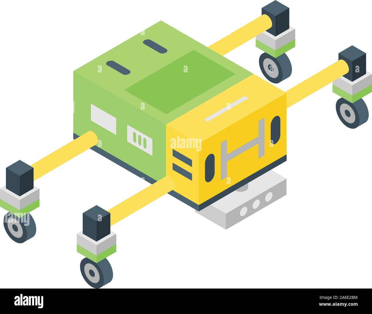 Modern smart farm robot icon, isometric style Stock Vector