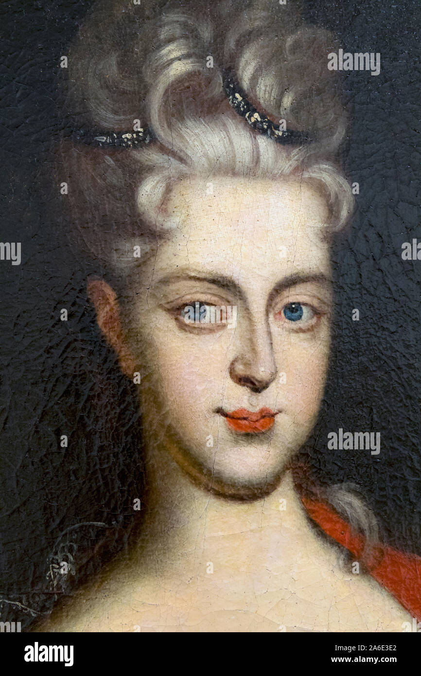 Portrait of Princess Charlotte Christine Sophia of Brunswick-Wolfenbuttel, Wife of Tsarevich Alexei, by an unknown artist. Stock Photo