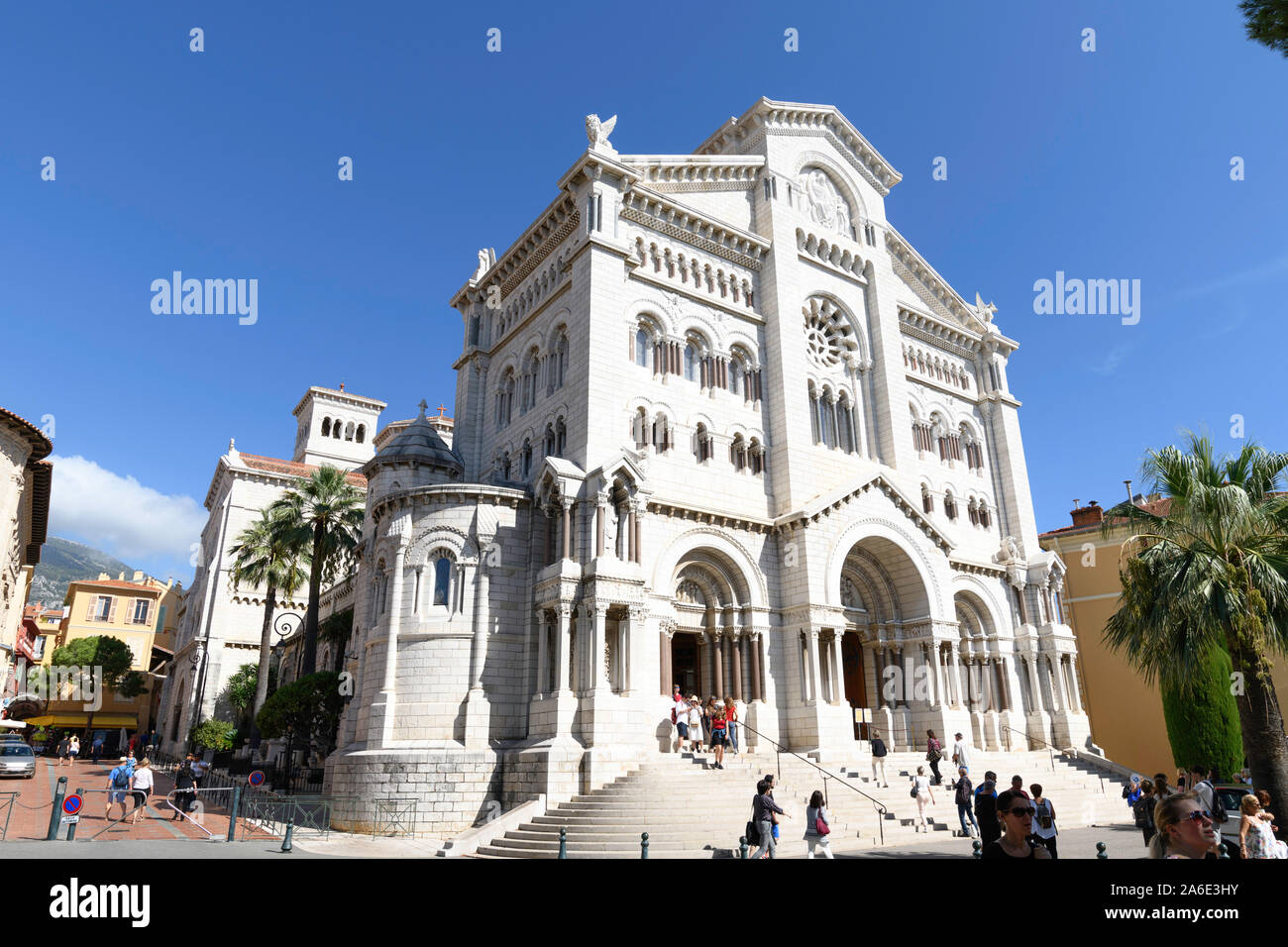 The Cathedral of Our Lady Immaculate sometimes called Saint Nicholas Cathedral, or Monaco Cathedral is the cathedral of the Roman Catholic Archdioces Stock Photo