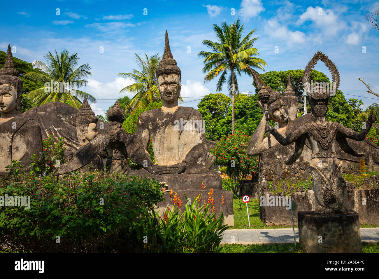 Buddha park Xieng Khouane in Vientiane, Laos. Famous travel tourist