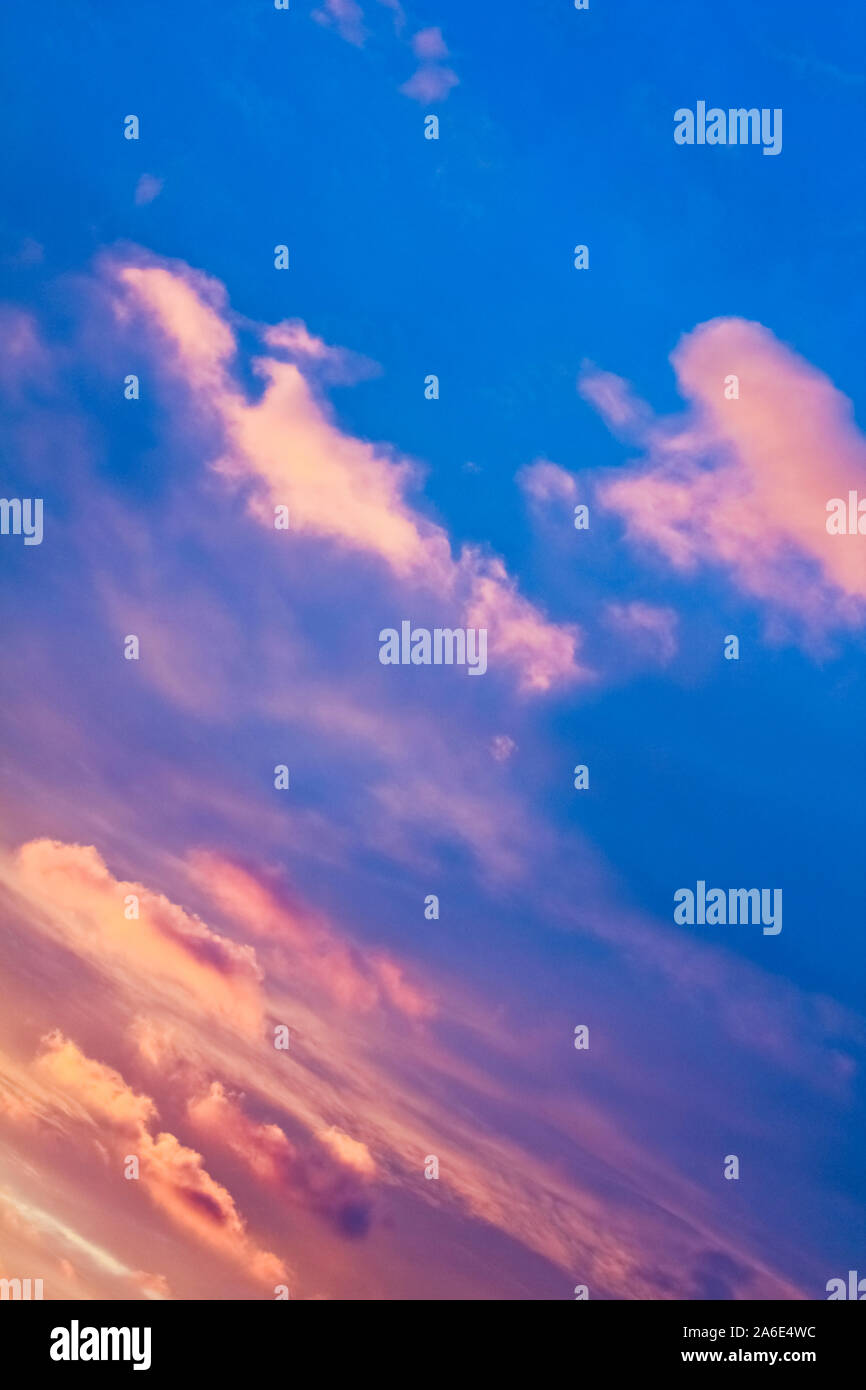 Incredible beautiful Sunset with cloud formations and colors in the sky ...