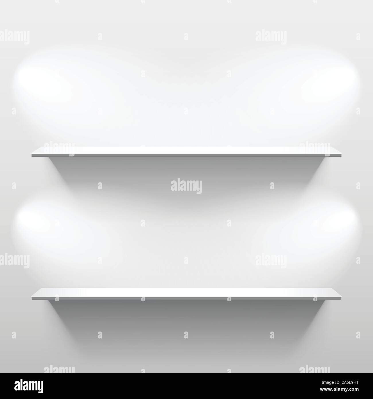 Two shelves with shadow in empty white room Stock Vector Image & Art ...