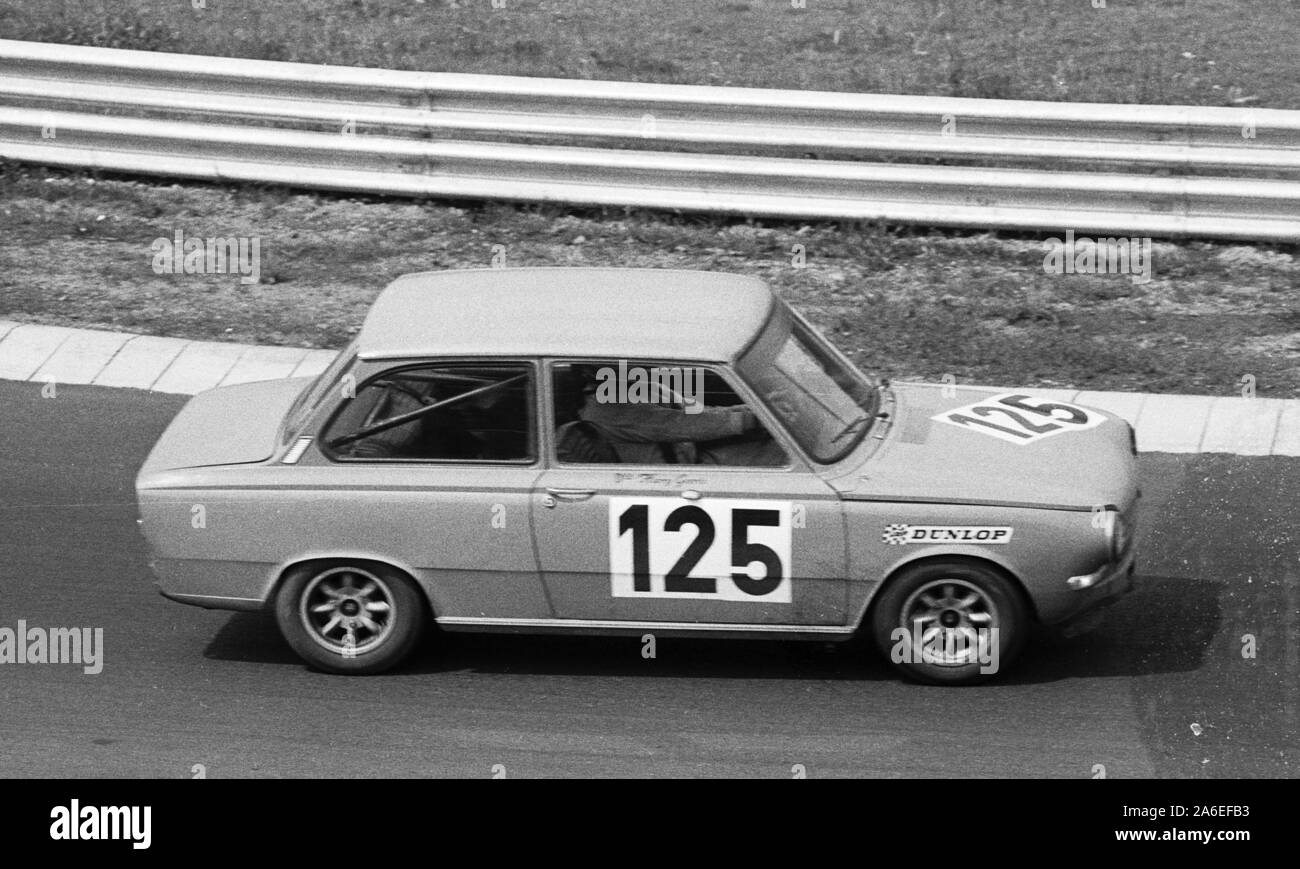 DAF saloon at a touring car race in the 1970s at the Nuerburgring, Germany Stock Photo