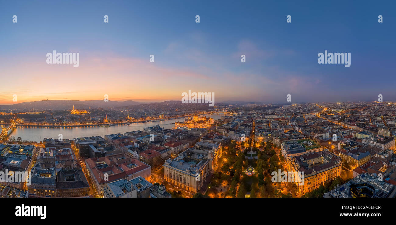 fantastic aerial view from Szechenyi square. Stock Photo